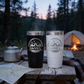 Personalized Camping Tumbler – Insulated Travel Mug with Mountain Stars Design