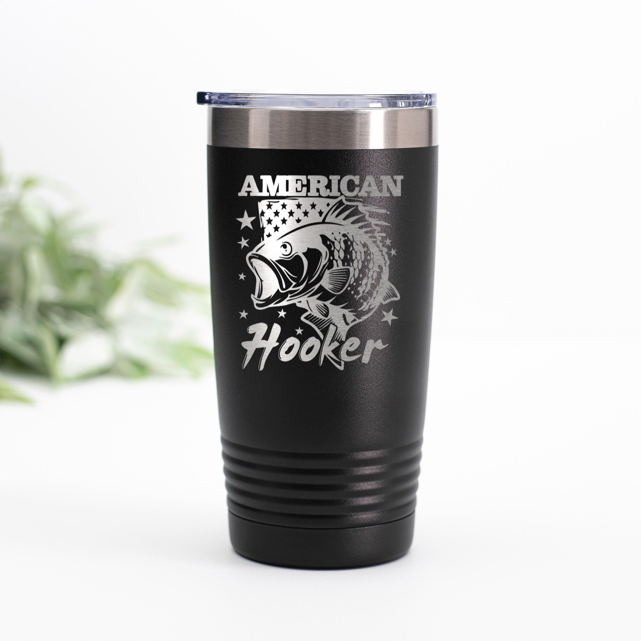 Funny Fishing Tumbler | Insulated Stainless Steel Coffee Mug With Spill Resistant Lid