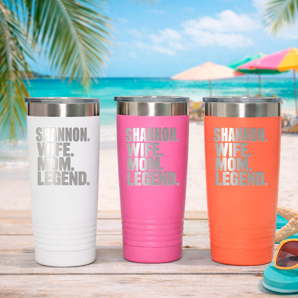 Personalized Stainless Steel Tumbler - 20 oz Double Wall Insulated Drinkware