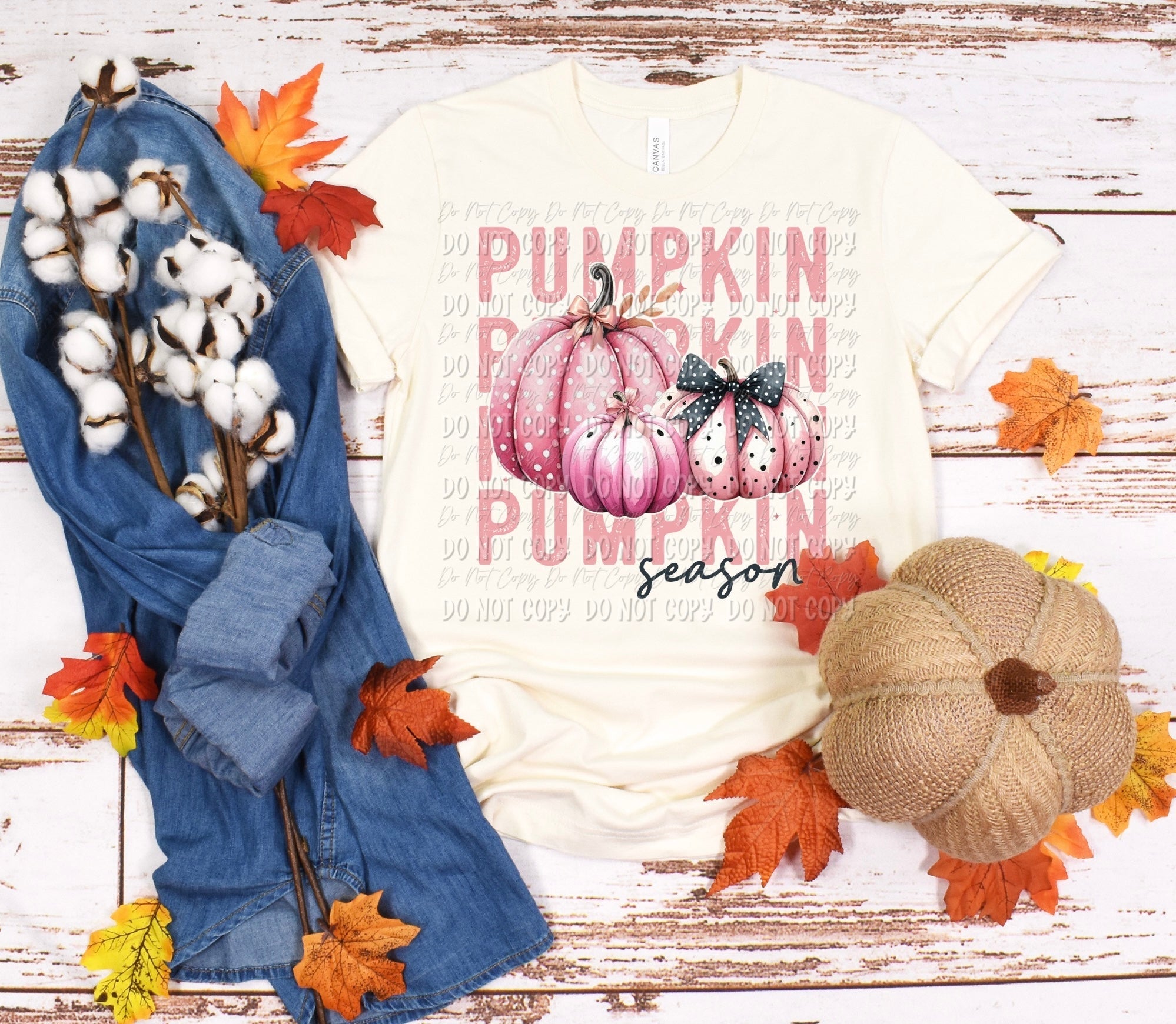 Pumpkin Season Pink Polka Dot - Tee