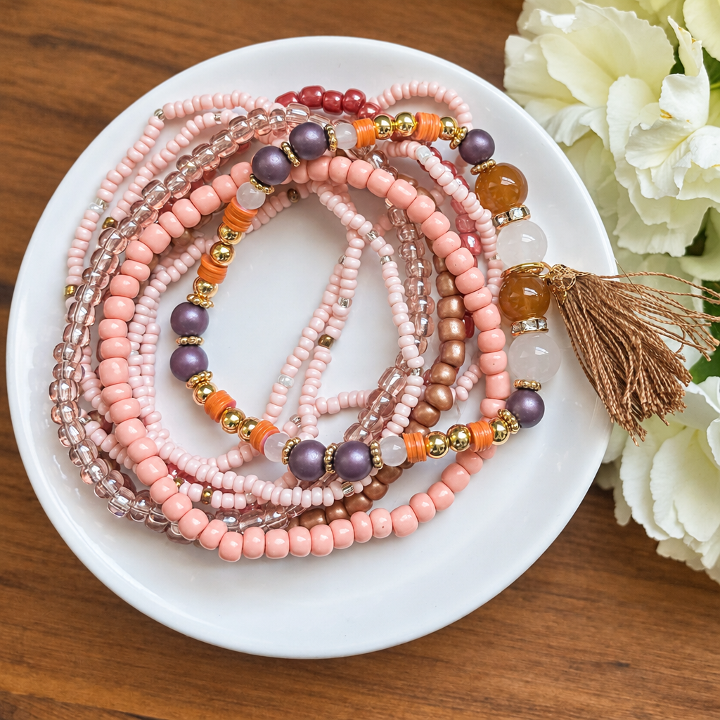 Beautiful Pink Bracelet Set