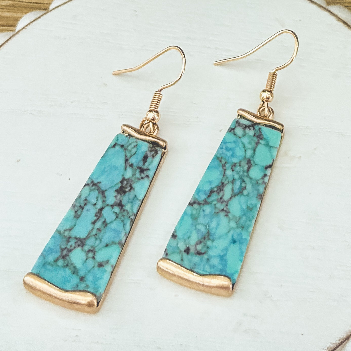 Beautiful Gold and Turquoise Earrings