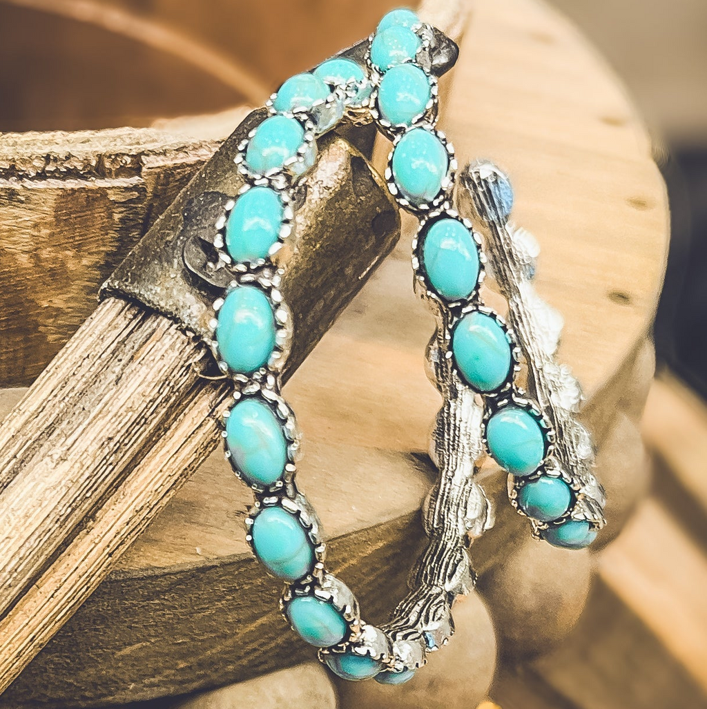 Beautiful Turquoise Hoop Earrings