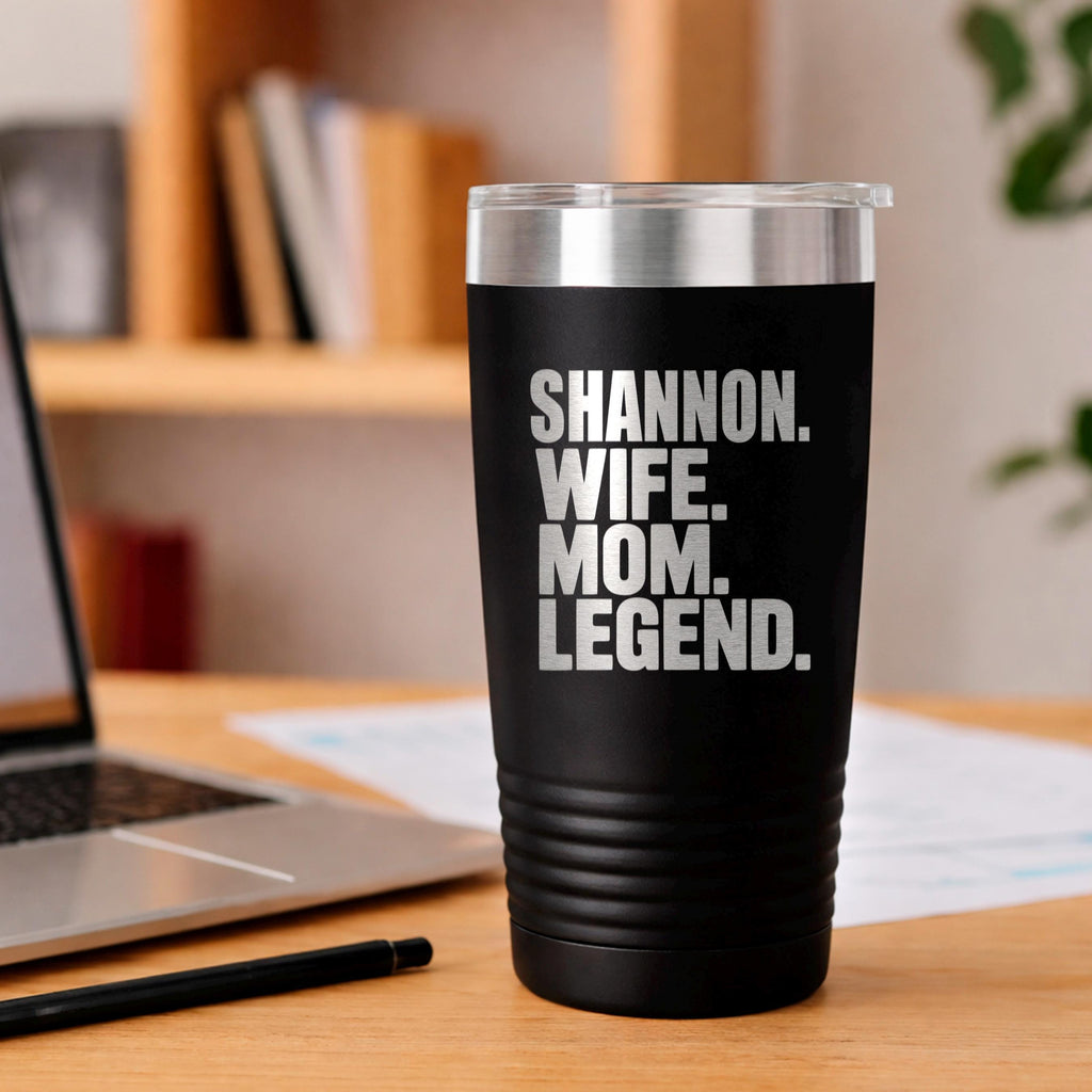 Personalized Stainless Steel Tumbler - 20 oz Double Wall Insulated Drinkware
