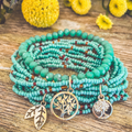 Beautiful Turquoise Tree of Life Bracelet Set