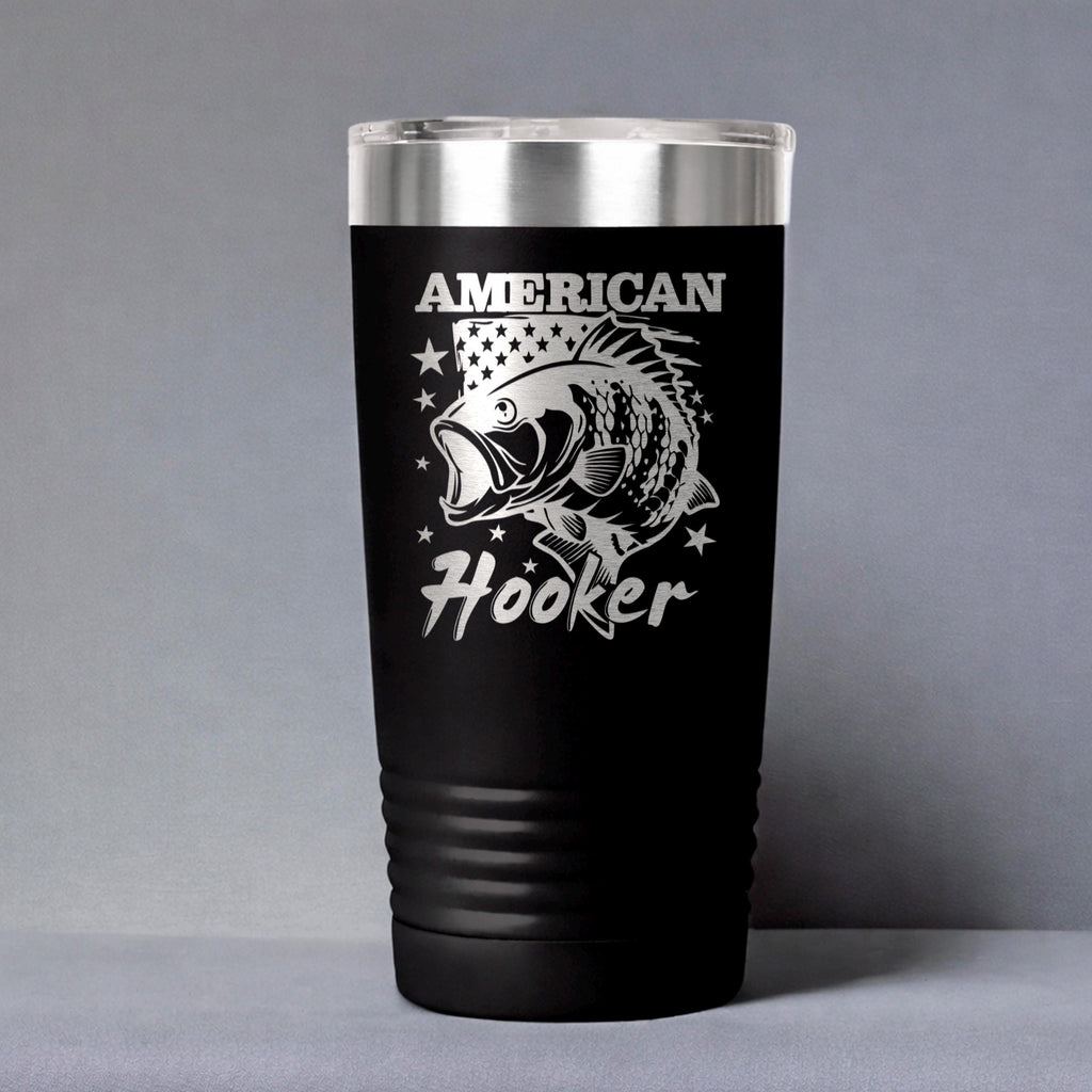 Funny Fishing Tumbler | Insulated Stainless Steel Coffee Mug With Spill Resistant Lid