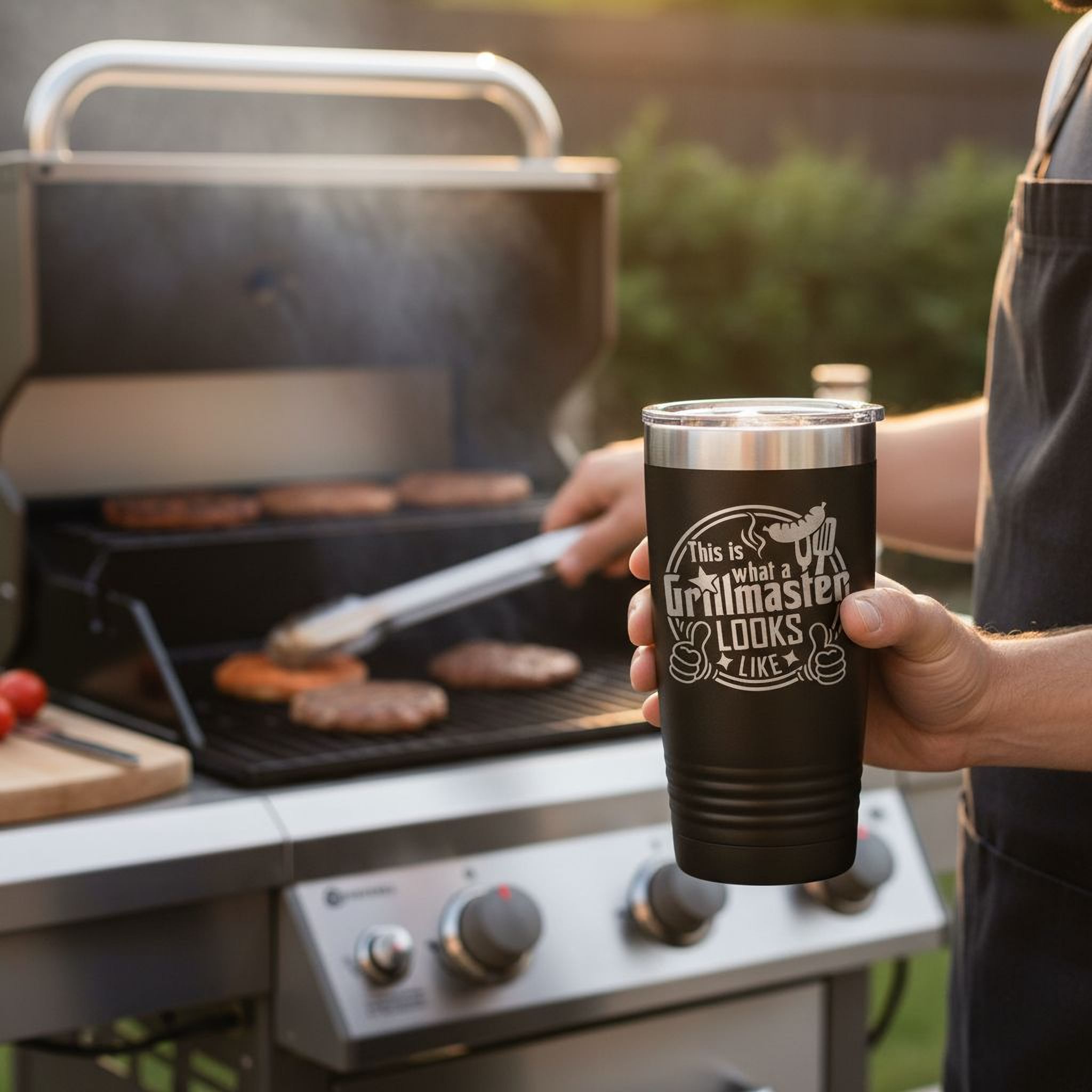Grillmaster Tumbler - Insulated Stainless Steel Double Wall Tumbler For BBQ Gift