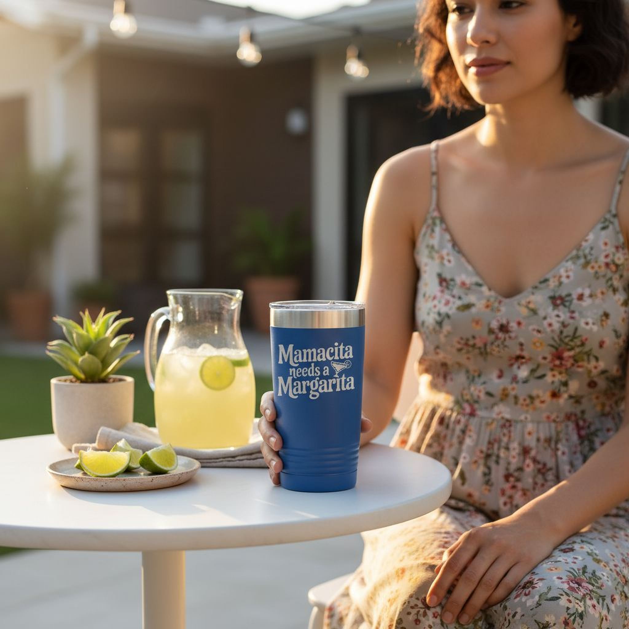 Stainless Steel Tumbler - Mamacita Needs a Margarita | Insulated Travel Mug