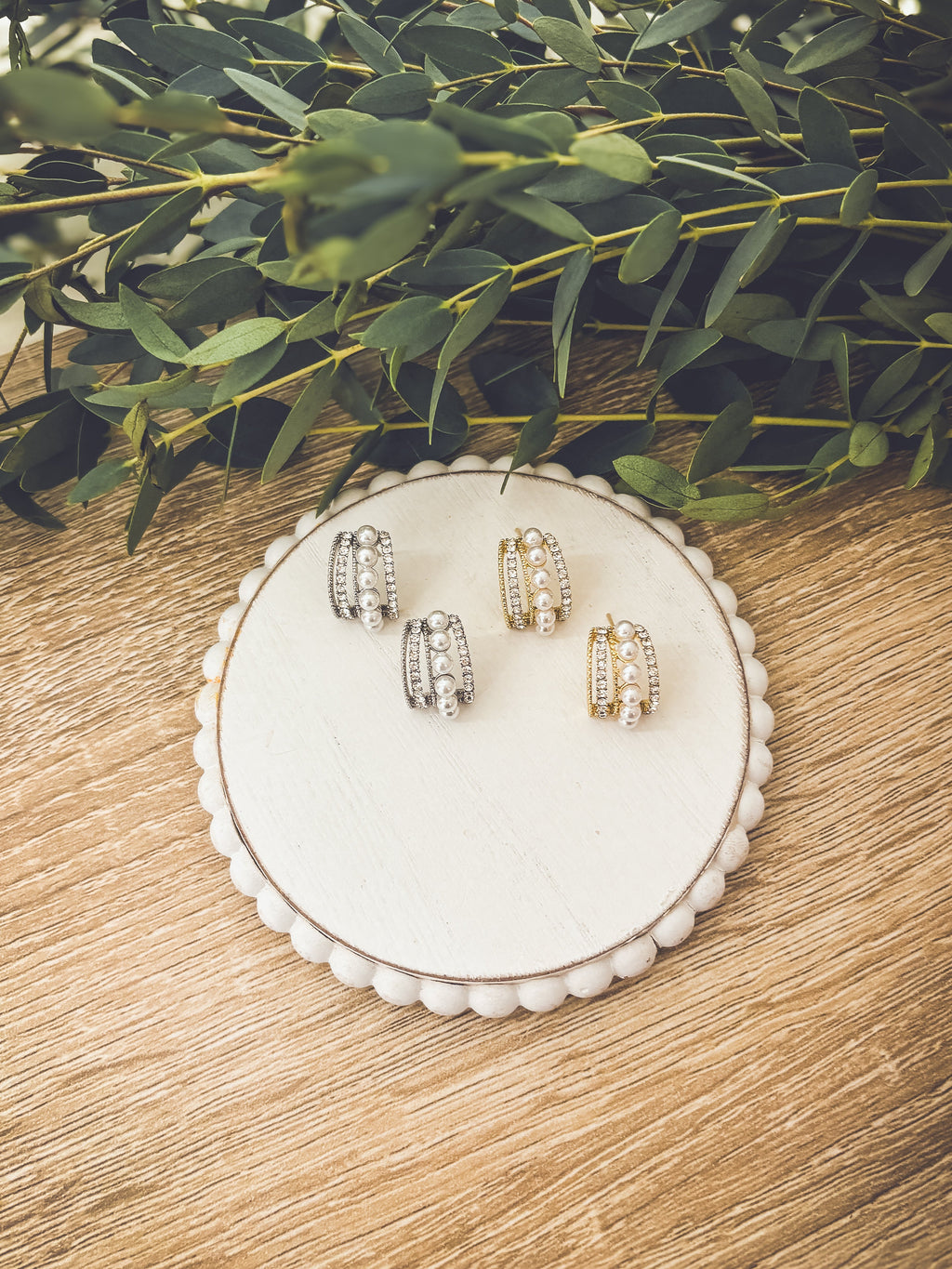 Heirloom Pearl Huggies - Gold or Silver