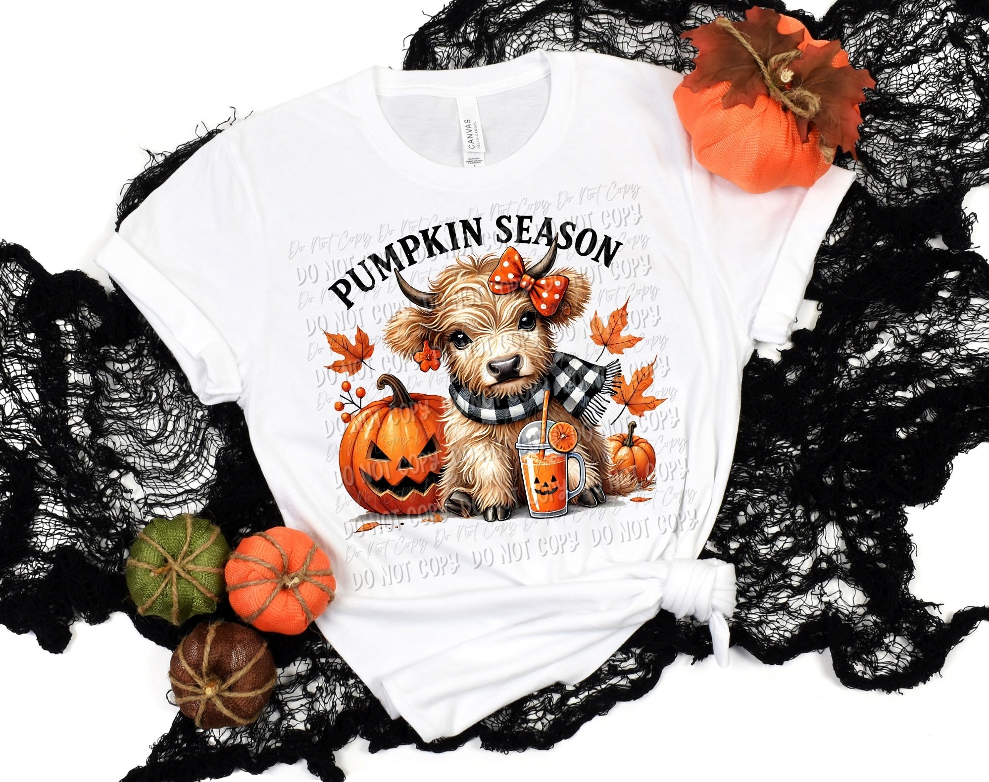 Pumpkin Season Highland Cow - Tee