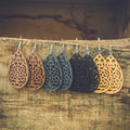 Set of Four Beautiful Carved Wood Earrings