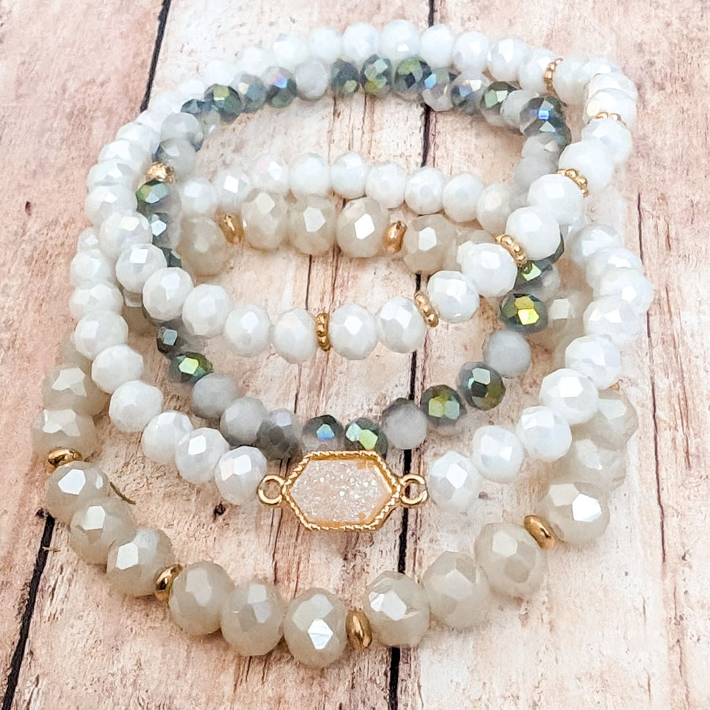 Beautiful White Bracelet Set