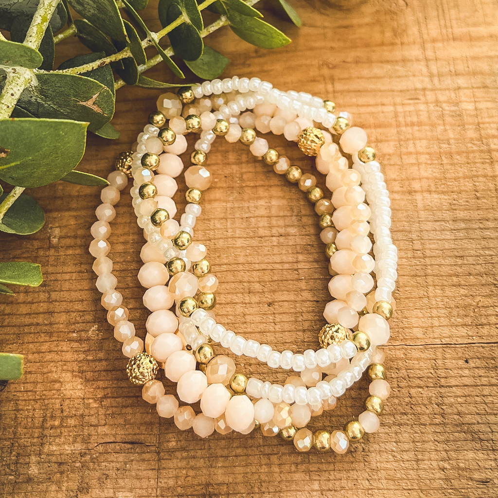Beautiful Soft Pink Bracelet Set