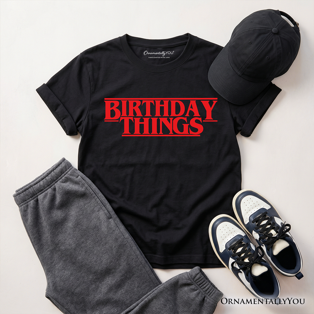 Kids Birthday Things Retro T-Shirt, Horror Bday Youth Tee