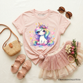 Rainbow Unicorn Kids T-Shirt, Cute Animal Tee for Youth Girls