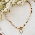 Autumn Pearl Heart Necklace