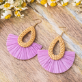 Beautiful Purple Raffia Earrings
