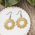 Beautiful Gold Sun Burst Earrings