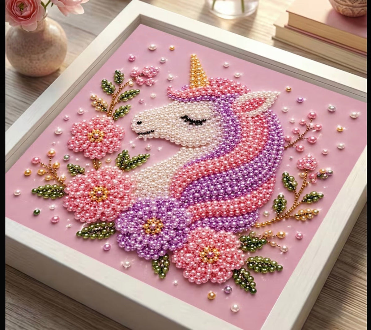 PASTEL UNICORN PEARL DIAMOND ART CRAFT PROJECT | GREAT FOR A CHILD'S ROOM