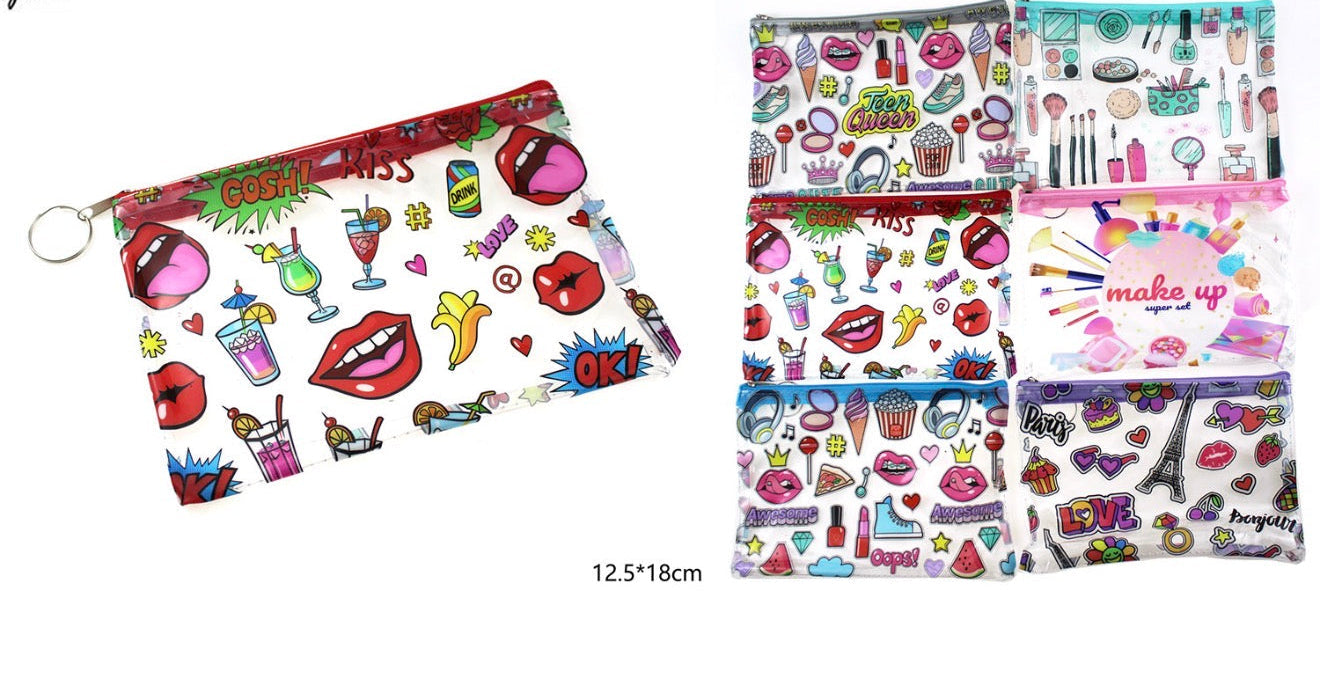 CLEAR ZIPPERED ACCESSORY BAG