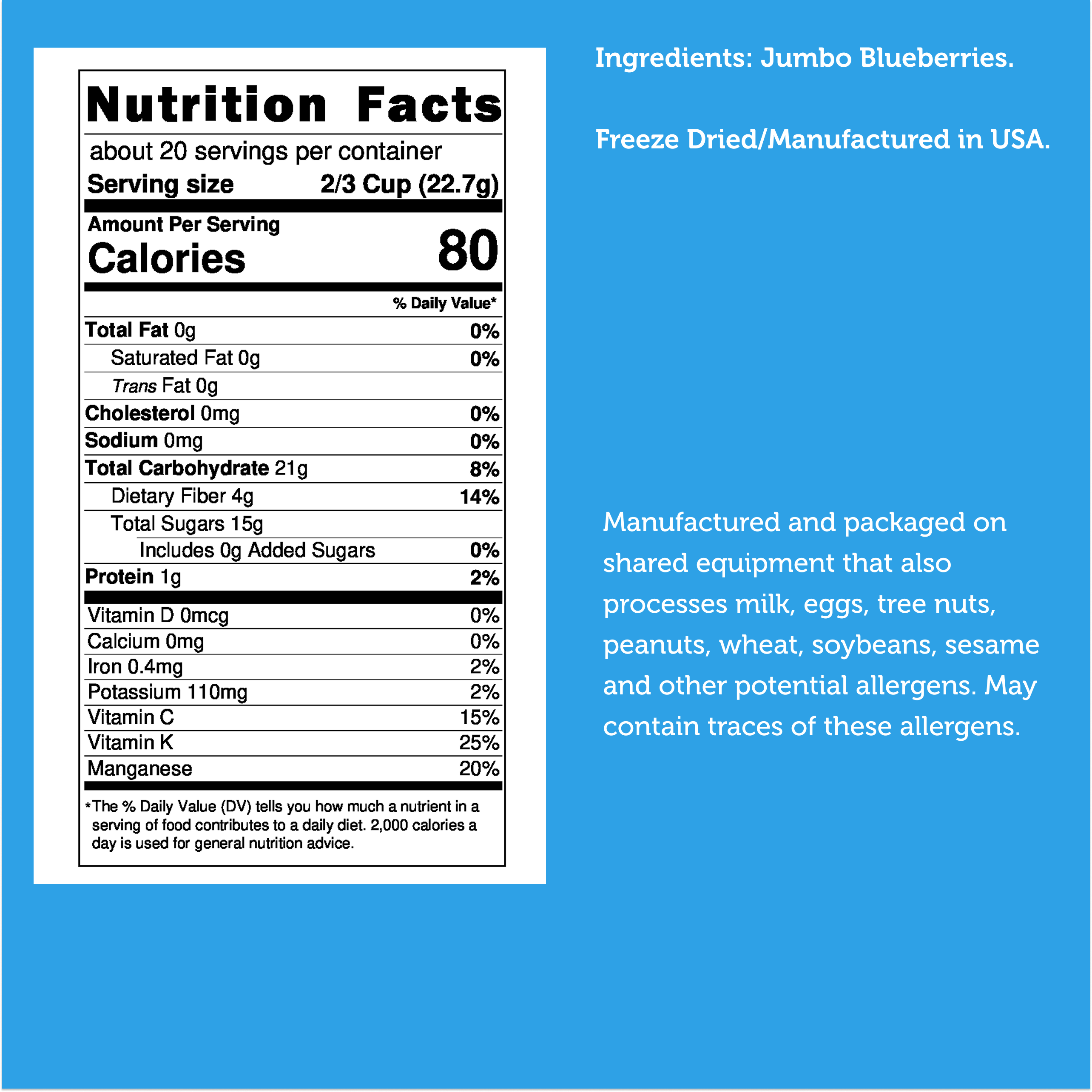 Freeze Dried JUMBO Blueberries