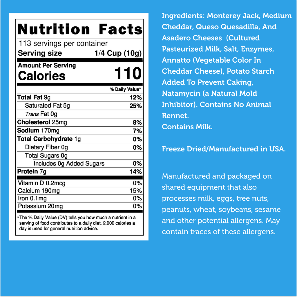 Freeze Dried Snack - Real Cheese (Mexican Blend)