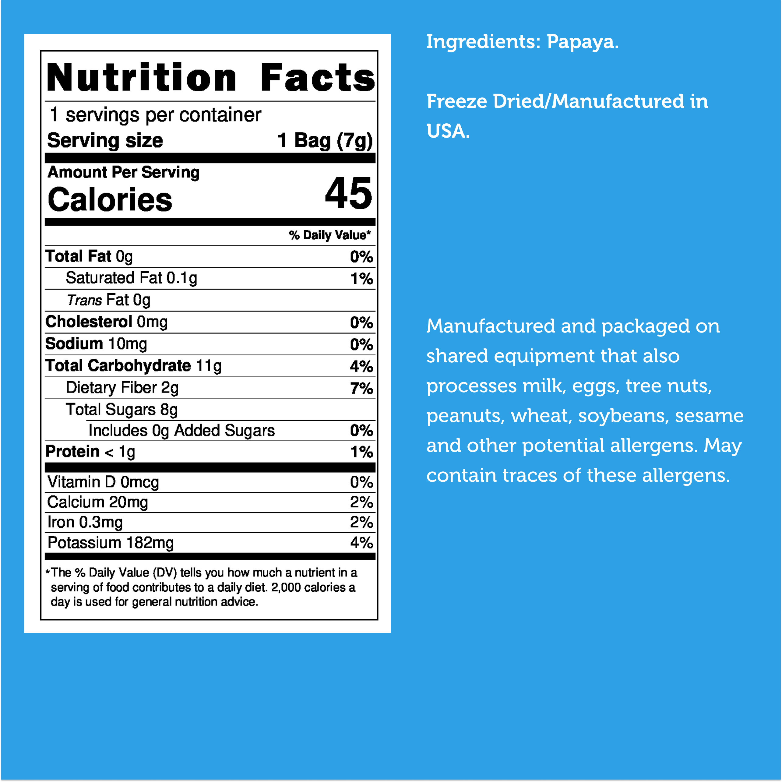 Freeze Dried Papaya
