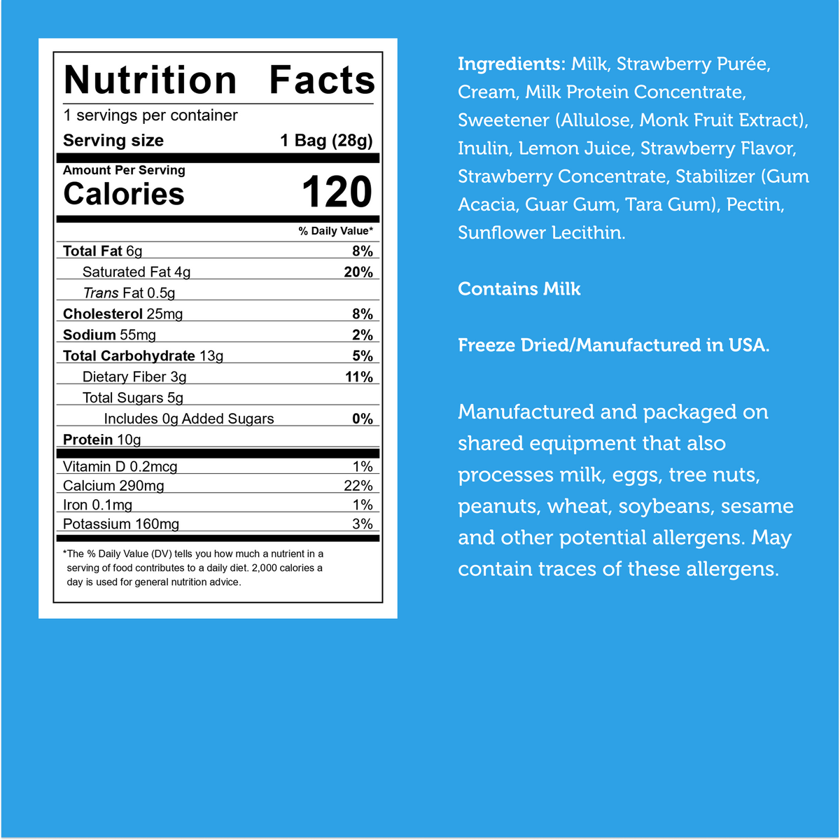 Freeze‑Dried Protein Ice Cream (Zero Added Sugar) — Strawberry