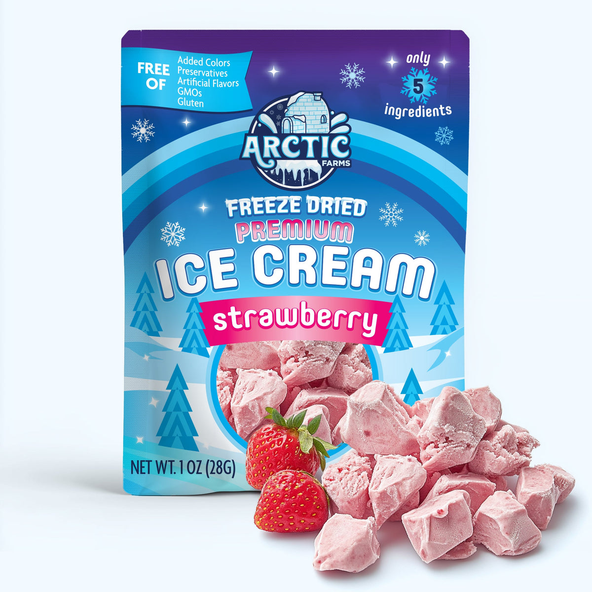 PREMIUM Freeze Dried Ice Cream * Only 5 Ingredients * Strawberry