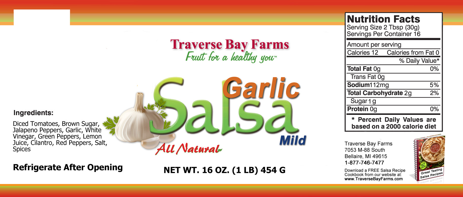 Garlic Salsa - Mild, 16 oz