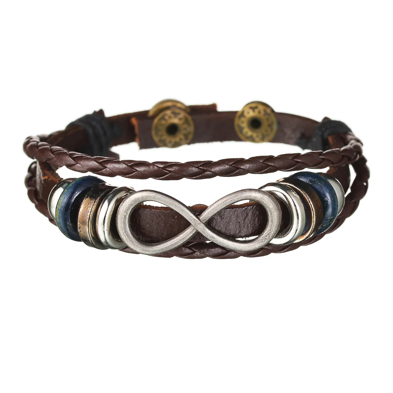 New Trendy Retro 4pcs/Set Bracelets & Bangles Men's Multilayer Black Leather Jewelry Charm Pulseiras Boyfriend Wristband
