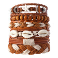 Vintage Ethnic Style Woven Leather Bracelet For Men Bohemian Cross Butterfly Life Tree Leather Bracelets Gifts For Friend