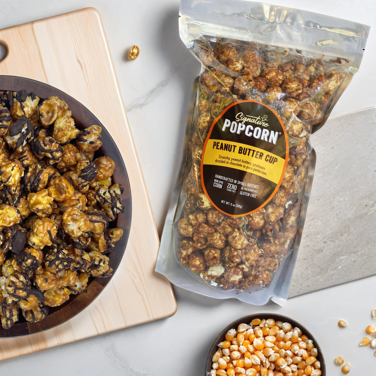 Large Gourmet Peanut Butter Cup Popcorn Bag