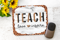 Teach Love Inspire Leopard Teacher Mouse Pad