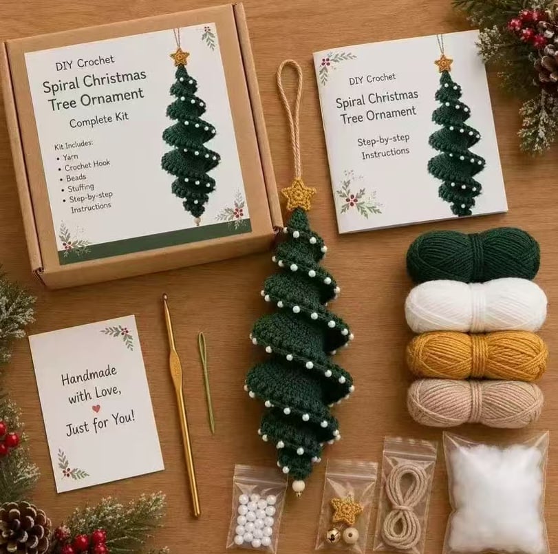 PREORDER ITEM (SEE DETAILS) - DIY HOLIDAY SPIRAL ORNAMENT CROCHET CRAFT PROJECTS