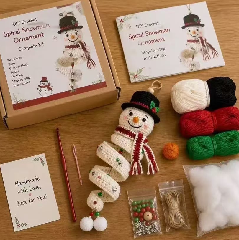 PREORDER ITEM (SEE DETAILS) - DIY HOLIDAY SPIRAL ORNAMENT CROCHET CRAFT PROJECTS