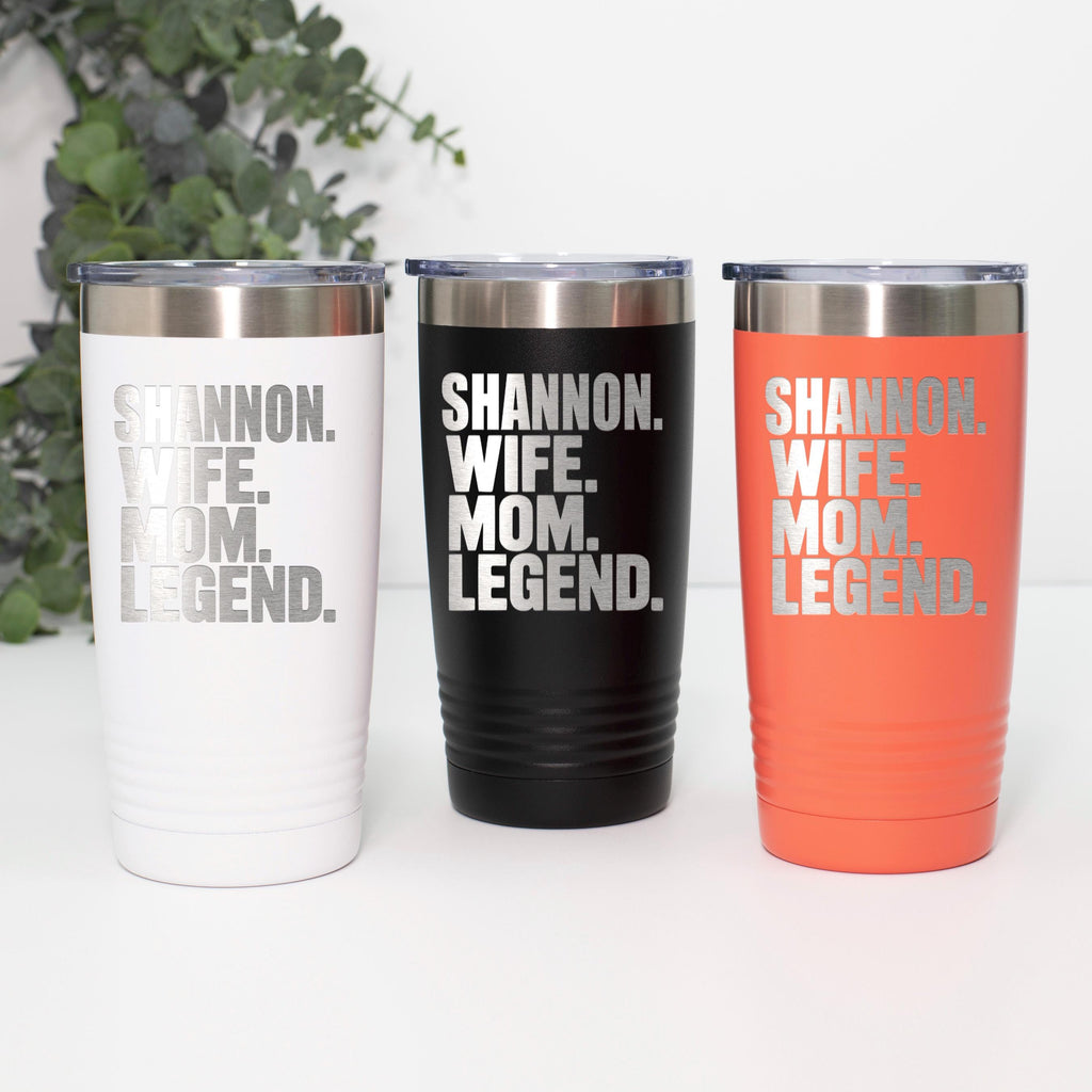 Personalized Stainless Steel Tumbler - 20 oz Double Wall Insulated Drinkware