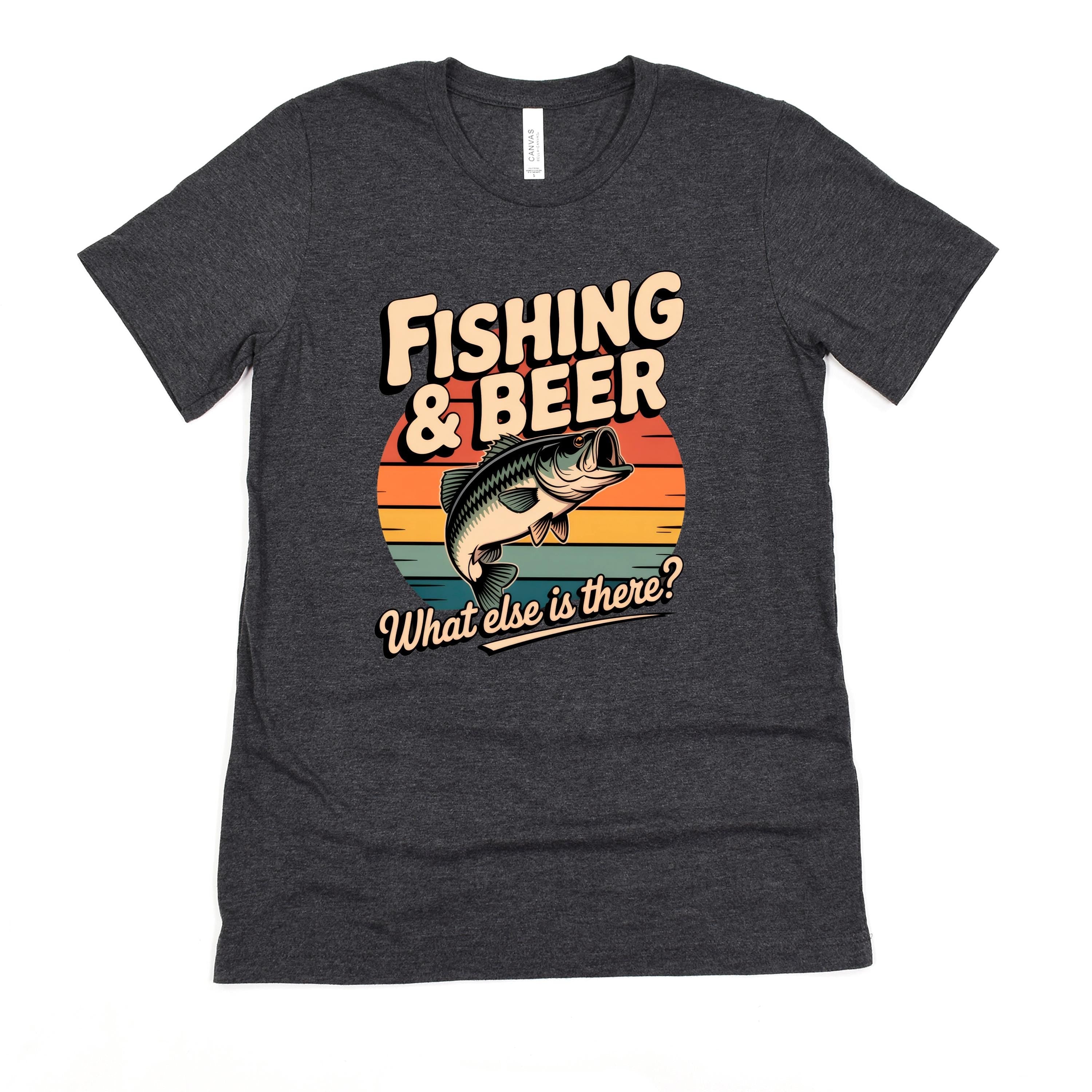 Fishing Beer T-Shirt - Bella Canvas Tee With Graphic Fishing Shirt Design