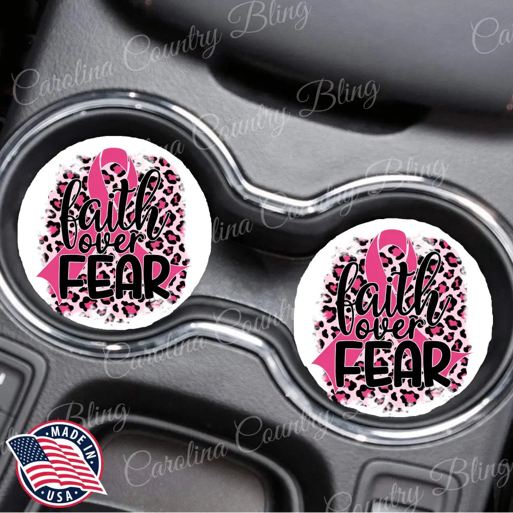 Faith Over Fear - Car Coasters
