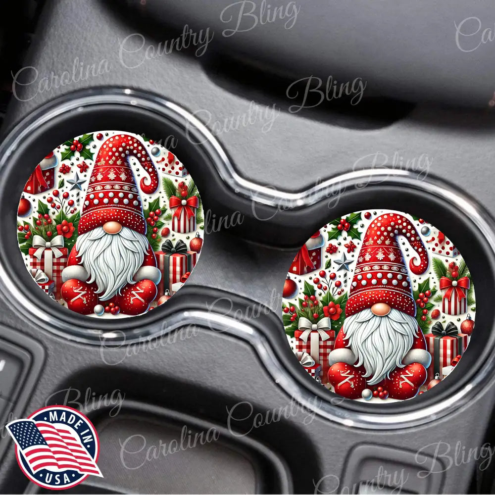 Gnome Christmas - Car Coasters