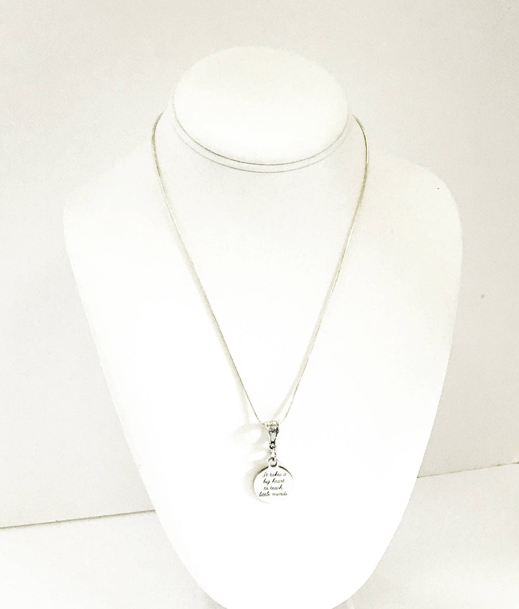 It Takes A Big Heart To Teach Little Minds Necklace, Back To School Teacher Gift, New Teacher Gift for Her, Teacher Appreciation Gift