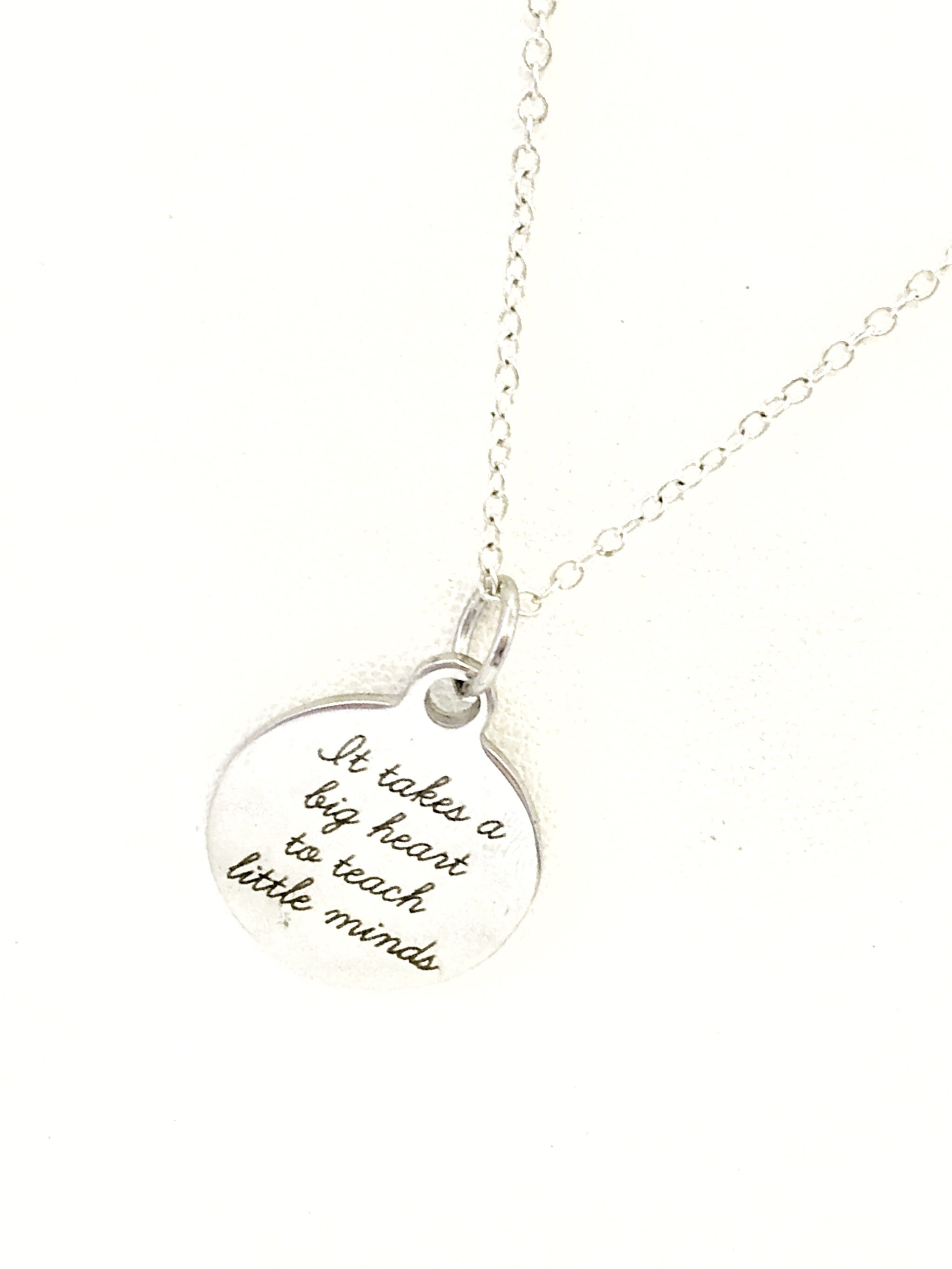 Teacher Gift, Teacher Necklace, Teacher Jewelry, Back To School Gift, It Takes A Big Heart To Teach Little Minds, Back To School Gift