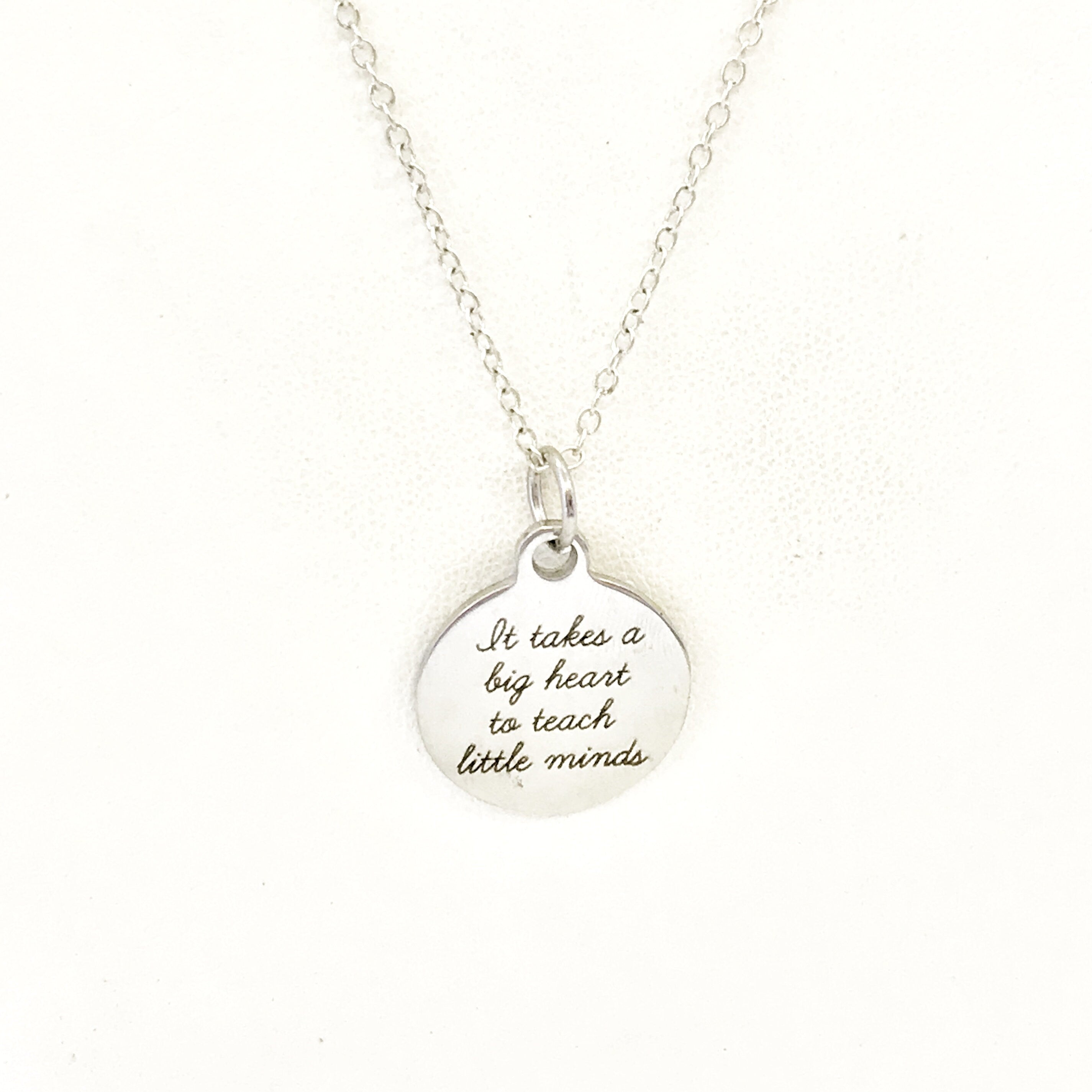 Teacher Gift, Teacher Necklace, Teacher Jewelry, Back To School Gift, It Takes A Big Heart To Teach Little Minds, Back To School Gift