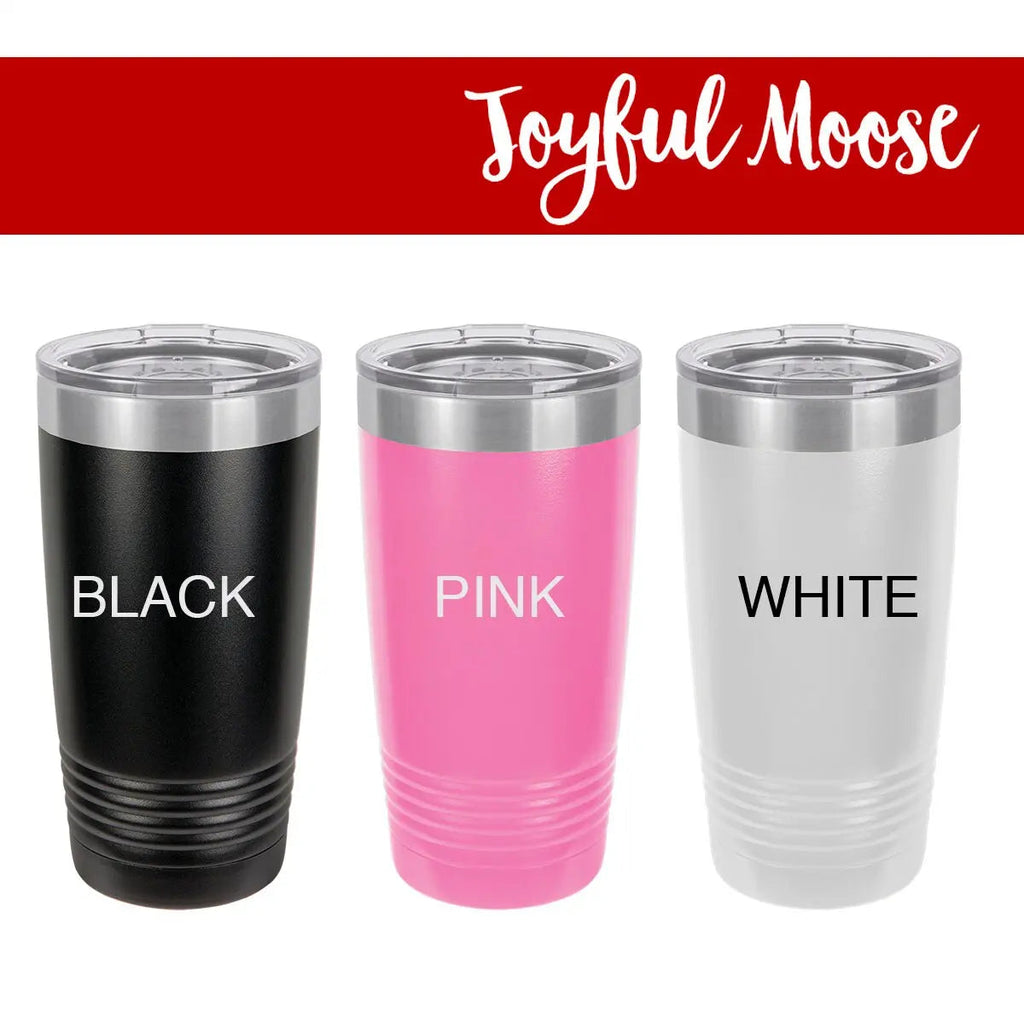 Personalized 20 oz. Insulted Powder Coated Tumbler - Pink or Black Stainless Steel Personalized Insulated Mug for Men - Gift for Him