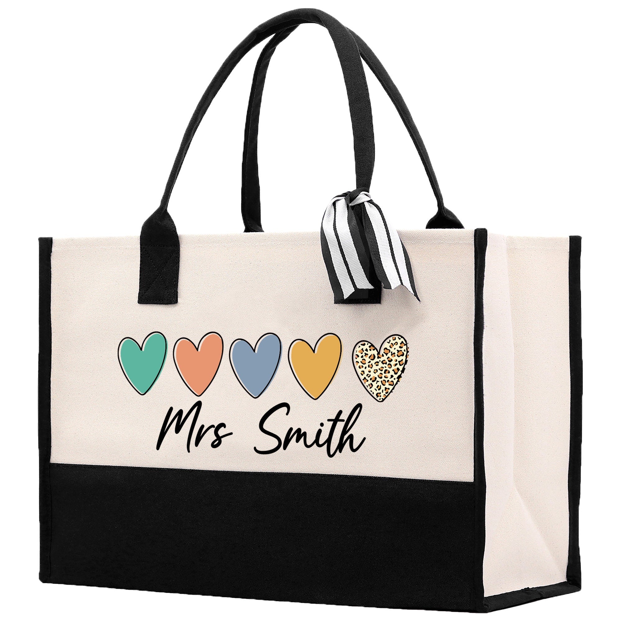 Personalized Teacher Cotton Canvas Tote Bag Gift for Teachers Teacher Life Tote Custom Teacher Appreciation Gift Bag Teacher Name Bag