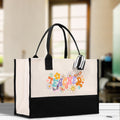 Teacher Floral Tote Bag Teacher Wildflower Graphic Tote Teacher Life Tote Bag Teacher Flower Bag Gift for Teacher Wildflower Book Bag