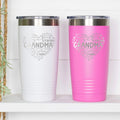 Grandma Tumbler 20 oz Stainless Steel Insulated Gift for Grandma Mother’s Day Birthday Christmas Pink or White Mom Gift