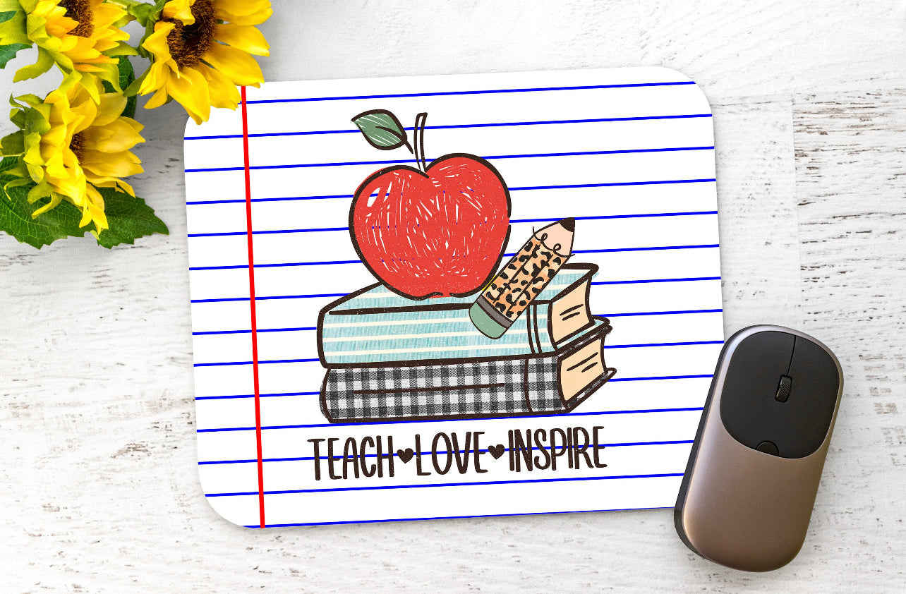 Teach Love Inspire Notebook Teacher Mouse Pad