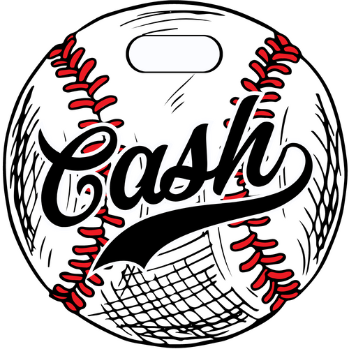Baseball Grunge Bag Tag - Customizable