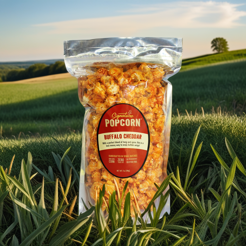 Large Gourmet Buffalo Cheddar Popcorn Bag